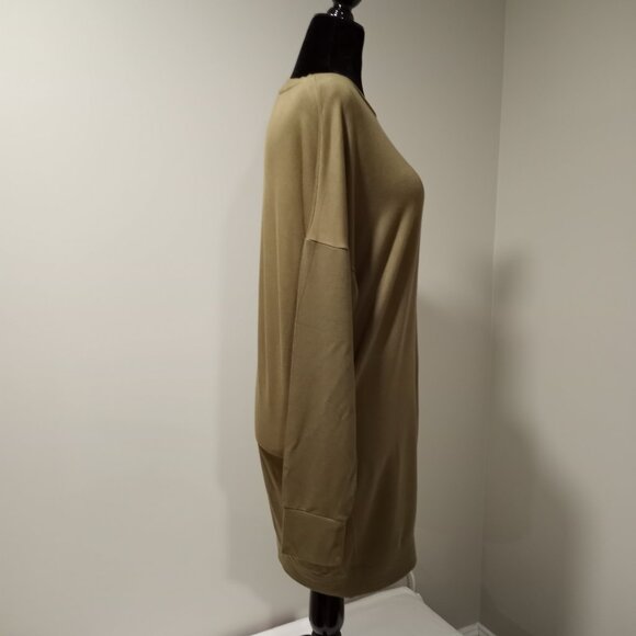 EXPRESS ONE ELEVEN OLIVE GREEN SWEATHSHIRT MINI DRESS WITH TIE FEATURE WOMEN M - Picture 8 of 8